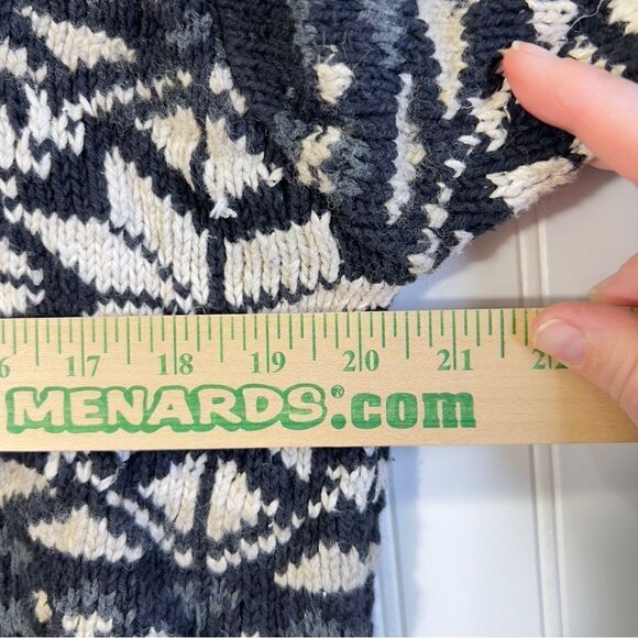 Vintage Ralph Lauren Sportsman Fair Isle Snowflake Sweater M Wool linen blue - Picture 10 of 15